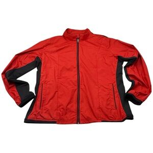 Adidas Golf‎ ClimaProof Wind Jacket Red Black Men’s XL Full Zip Rain